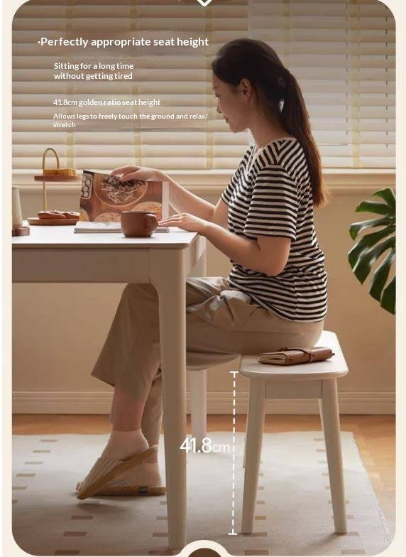 Solid Rubberwood French Cream Style  Long Bench