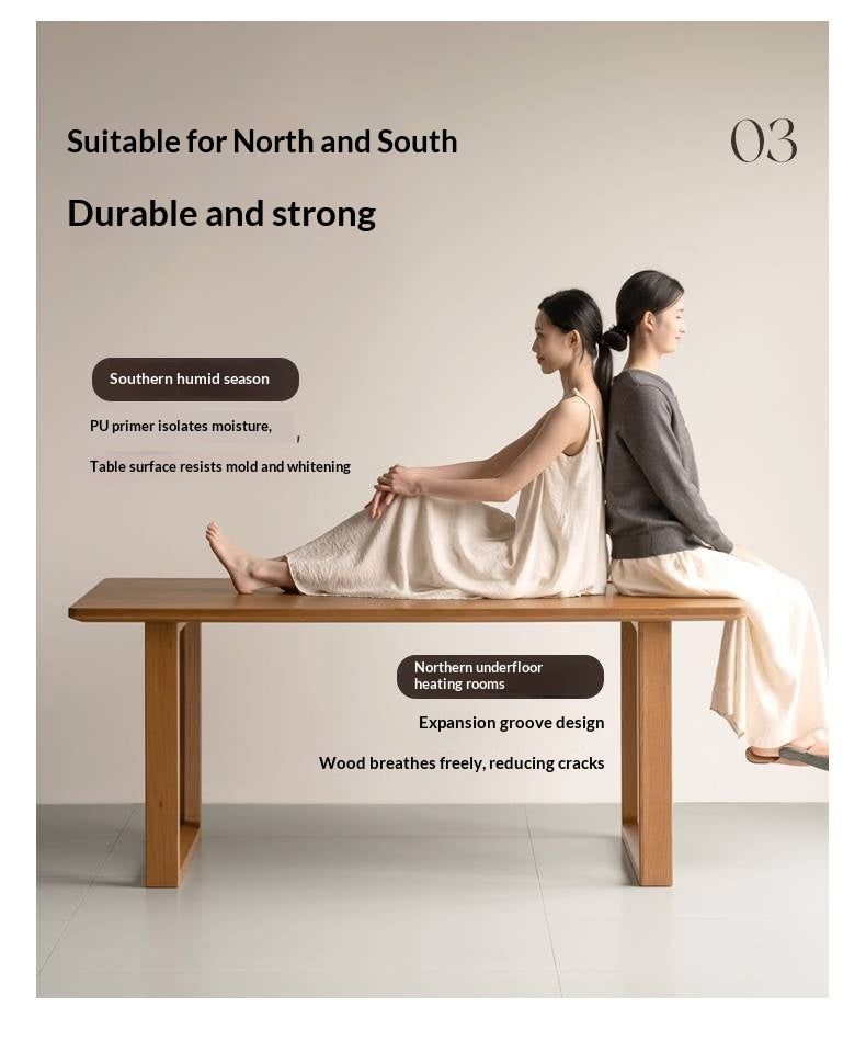 White Oak Solid Wood Antique Rectangular Dining Table