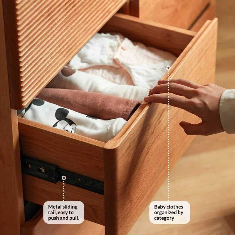 Cherry Solid Wood Six-Drawer Chest, Storage Chest