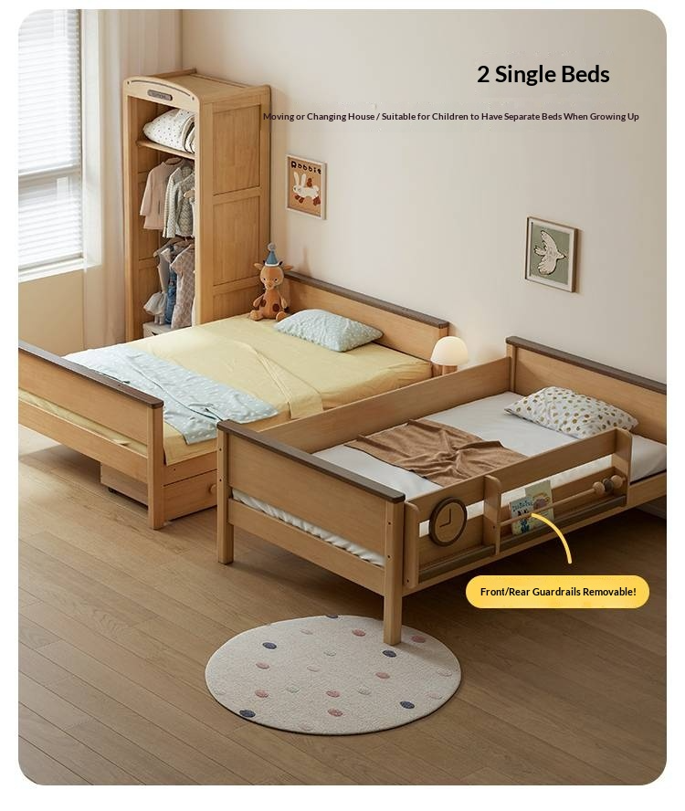 Rubberwood Solid Wood Children's Bunk Bed