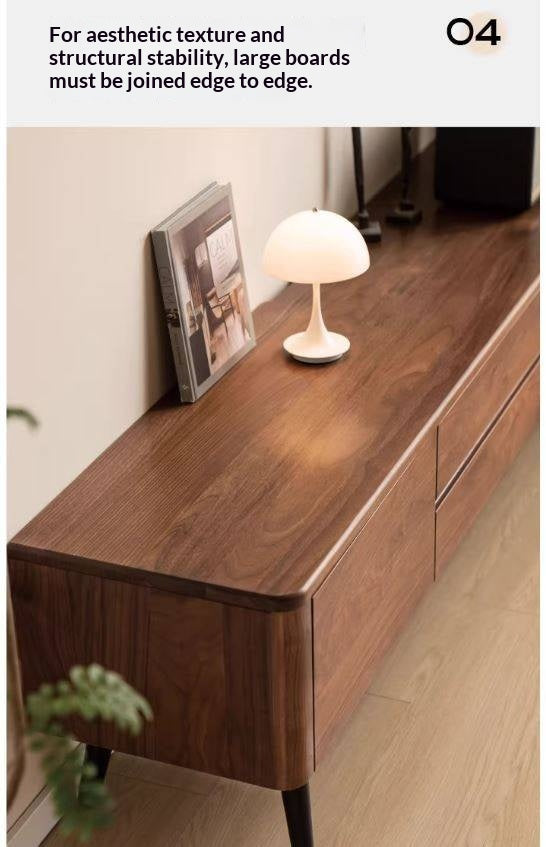 Black Walnut, Solid Sandalwood TV Cabinet Modern Simple.