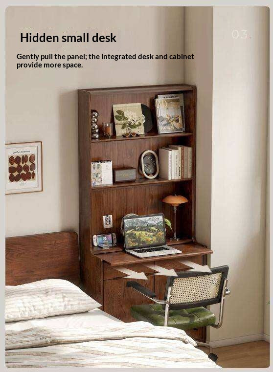 Oak Solid Wood Corner Floor-Standing Free Combination Bookshelf