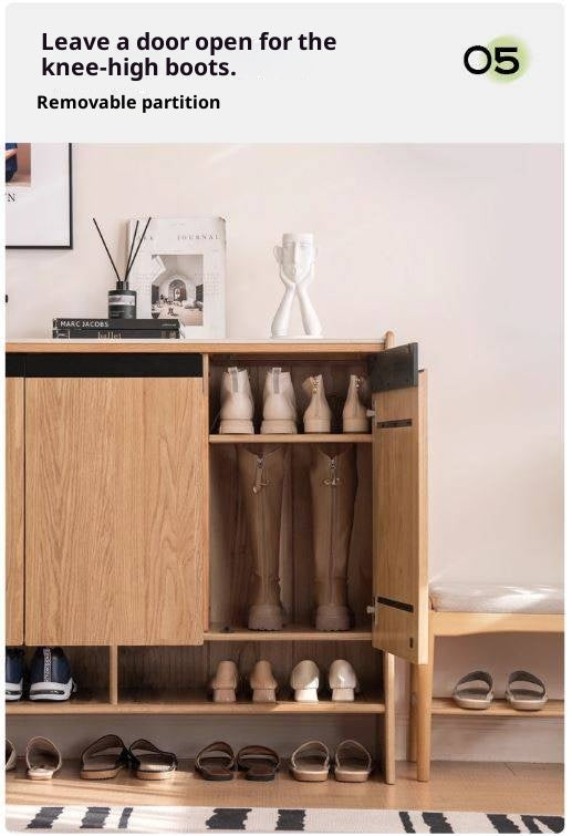 Oak Solid Wood Modern Shoe Cabinet