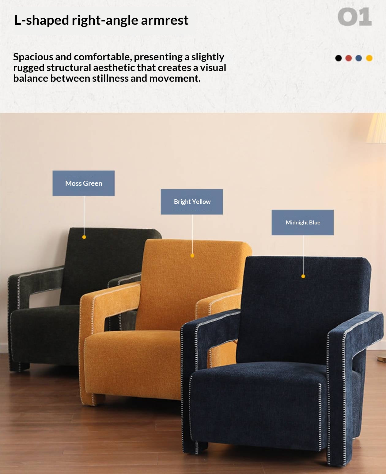 Italian-Inspired Sculptural Design Accent Chair, Modern Fabric Armchair