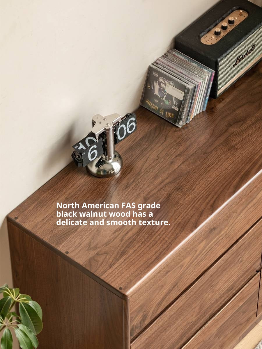 Black Walnut, South American Walnut Solid Wood Six-Drawer Chest