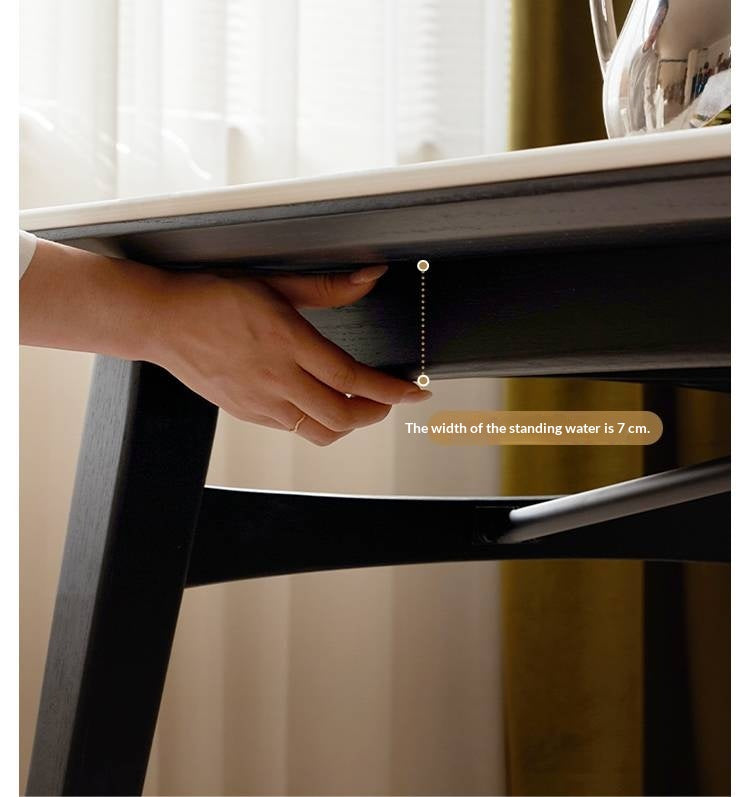 Oak Solid Wood Slate Luxury Dining Table