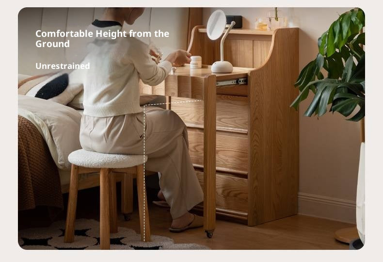 Oak Solid Wood Telescopic Vanity Table