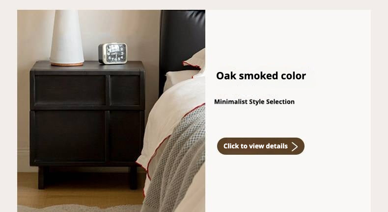 Ash Solid Wood Wabi-Sabi Style Nightstand.