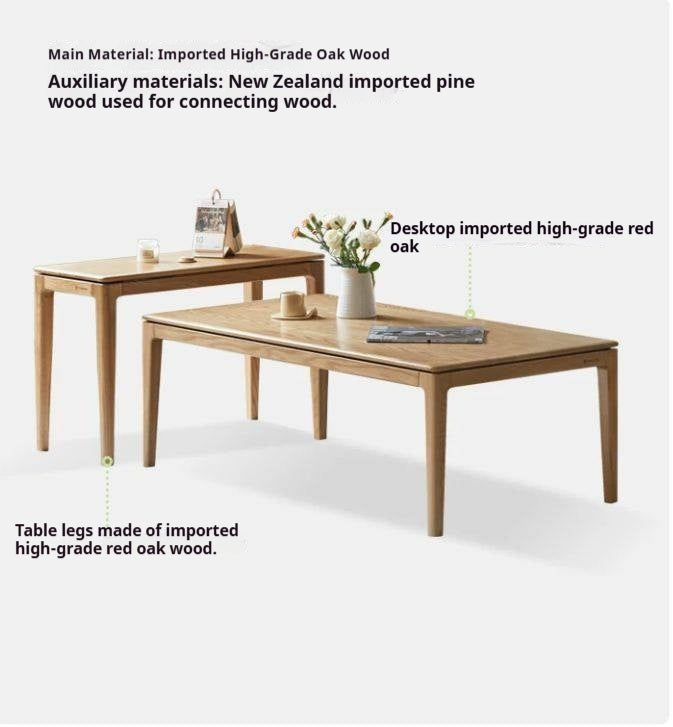 Red Oak Solid Wood Combination Coffee Table