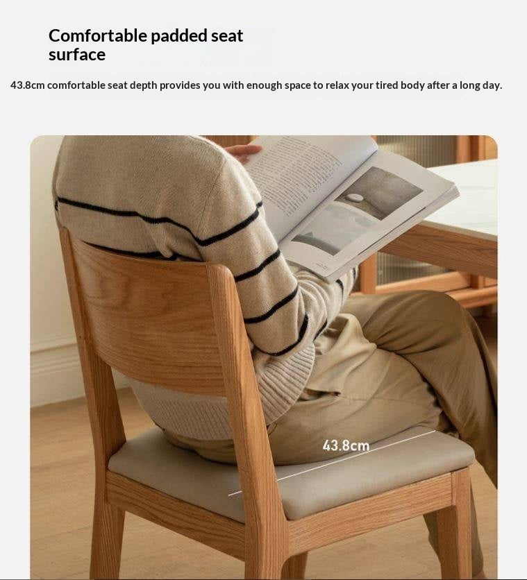 4 pcs set Oak Solid Wood Soft Packed Dining Chair