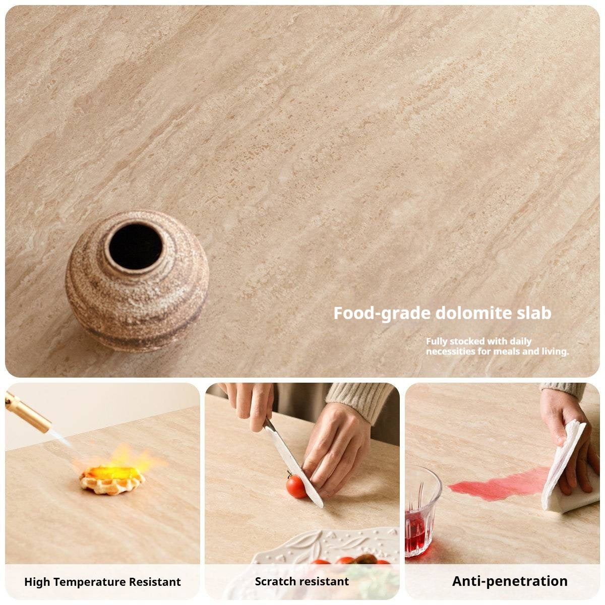 Solid Longan Hardwood Slab Dining Table with Antique-Inspired Retro Design