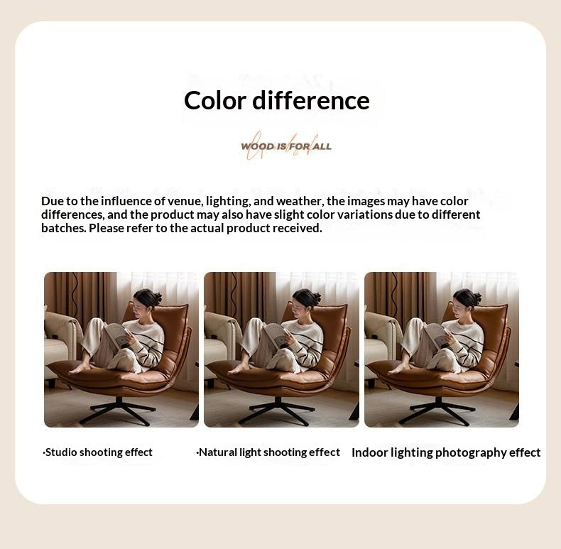 Italian Modern Swivel Lounge Chair with Upholstered Cushion eco leather