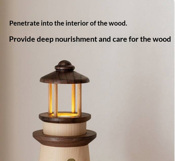Black Walnut, Maple Solid WoodLighthouse Night Light for Bedroom and Bedside
