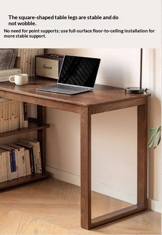 Black Walnut, Ash Solid Wood Desk Bookshelf