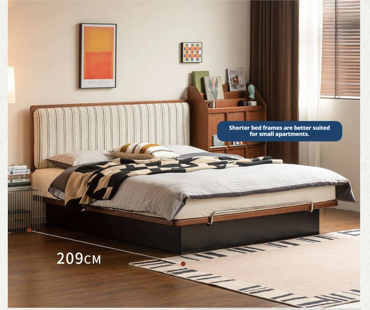 Poplar Solid Wood Channel Tufted Platform Bed with Gas Lift Storage