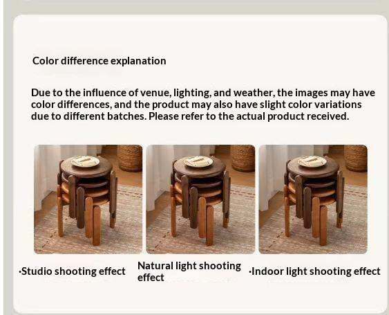 Black Walnut, Cherry Solid Wood Stacked Round Stool