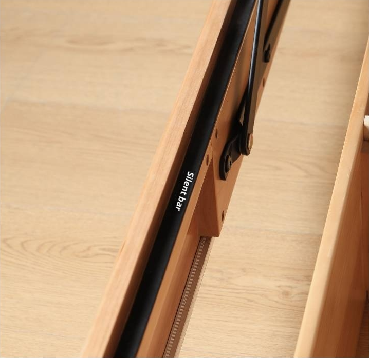 Cherry Solid Wood Floating Platform Box Bed, Headboard-Free Bed