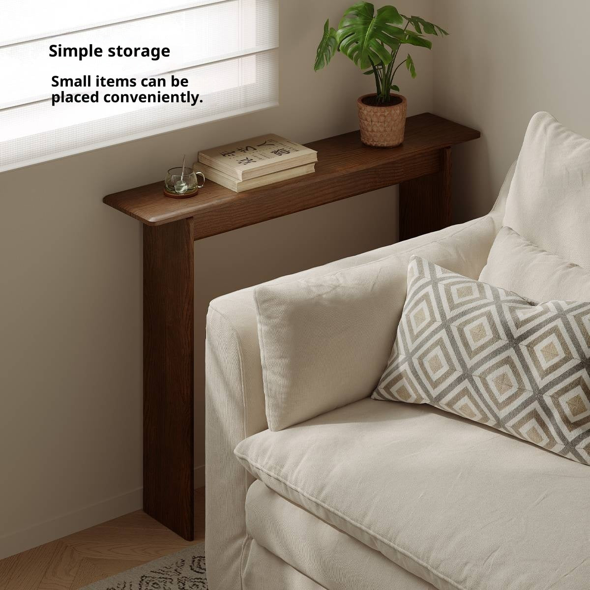 Oak Solid Wood Extra Narrow Entrance Table