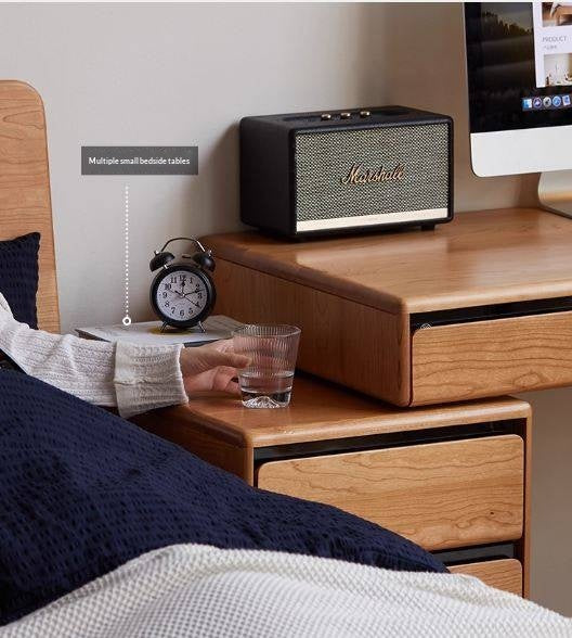 Cherry Solid Wood Retro Retractable Computer Desk