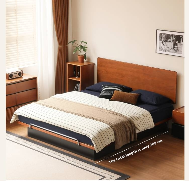 Poplar Solid Wood Suspended Box Bed Bauhaus Style