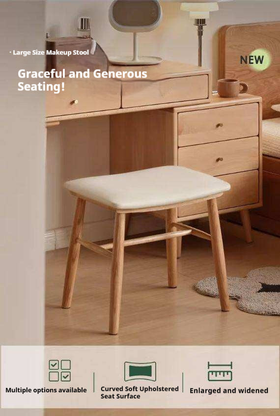 Oak Solid Wood Modern Dressing Stool
