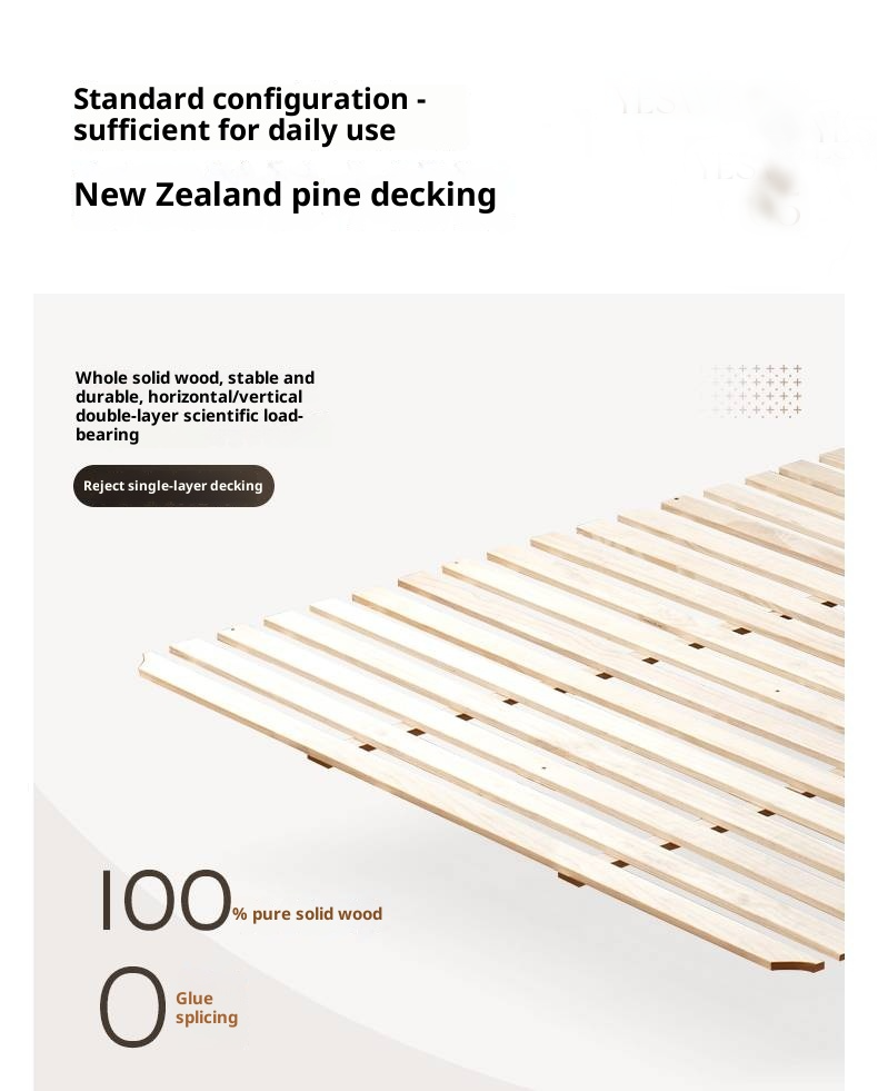 Black Walnut Solid Wood Italian Light Luxury Platform Bed, Headboard-Free Box Bed