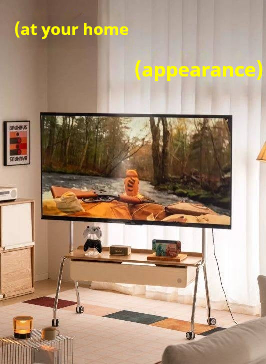 Beech Solid Wood Floor-Standing TV Stand with Modern Minimalist
