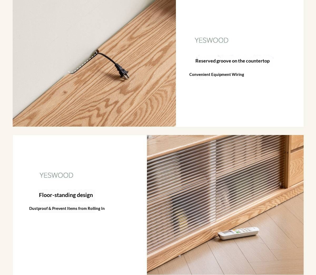 Solid RubberWood, Oak Solid Wood TV Cabinet Floor Combination