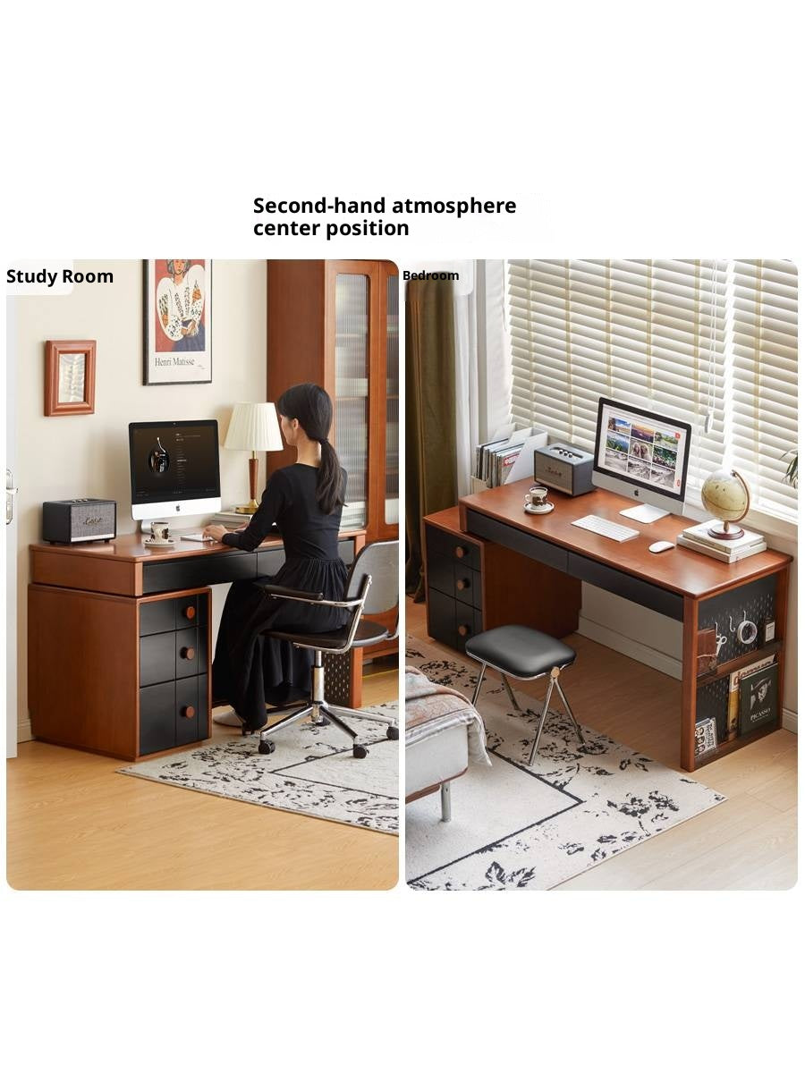 Poplar Solid Wood Desk Extendable Office Desk