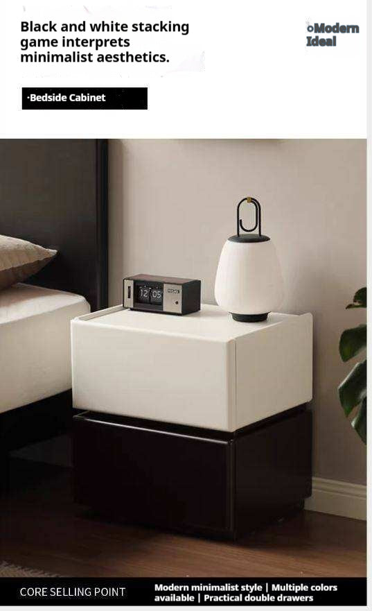 Solid RubberWood Modern Nightstand