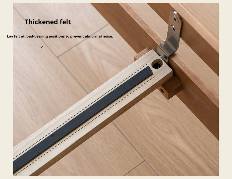 Cherry Solid Wood Fabric Soft Backrest Bed Modern Minimalist