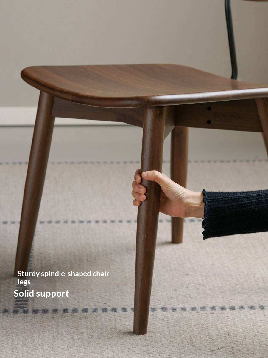 Set 2 pcs Black Walnut, Oak Solid Wood Italian Style Side Chair for Dining Room