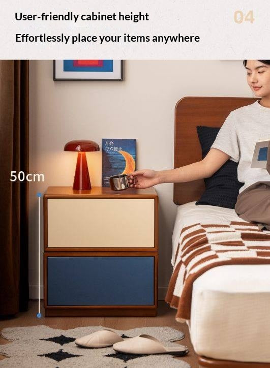 Poplar Solid Wood Bauhaus Style Nightstand