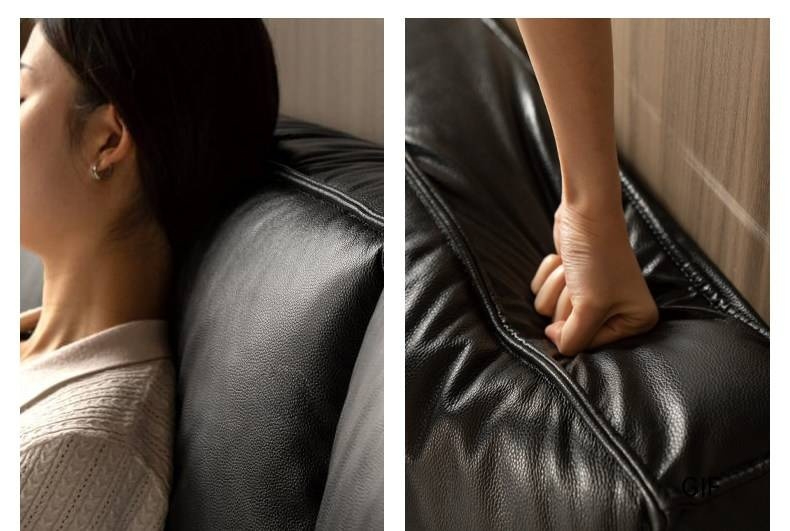 Genuine Leather Upholstered Bed — Black Large Bed, Italian Light Luxury Design