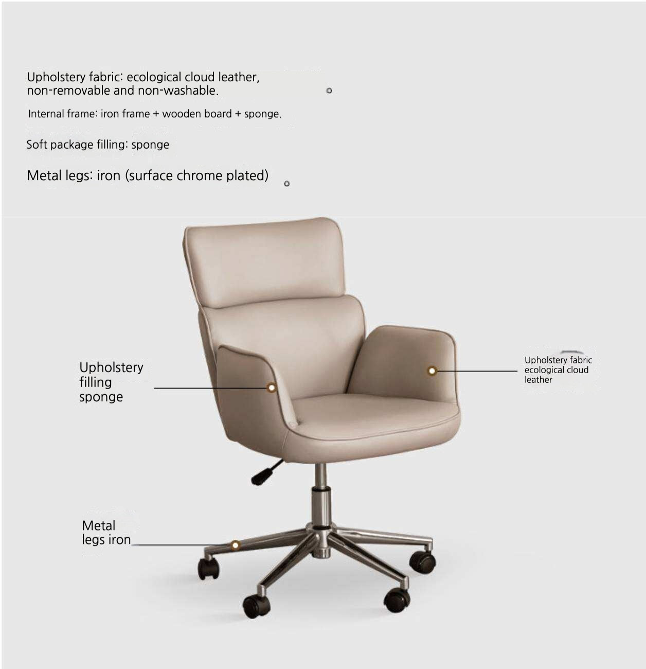 Organic Leather Lift Office Chair