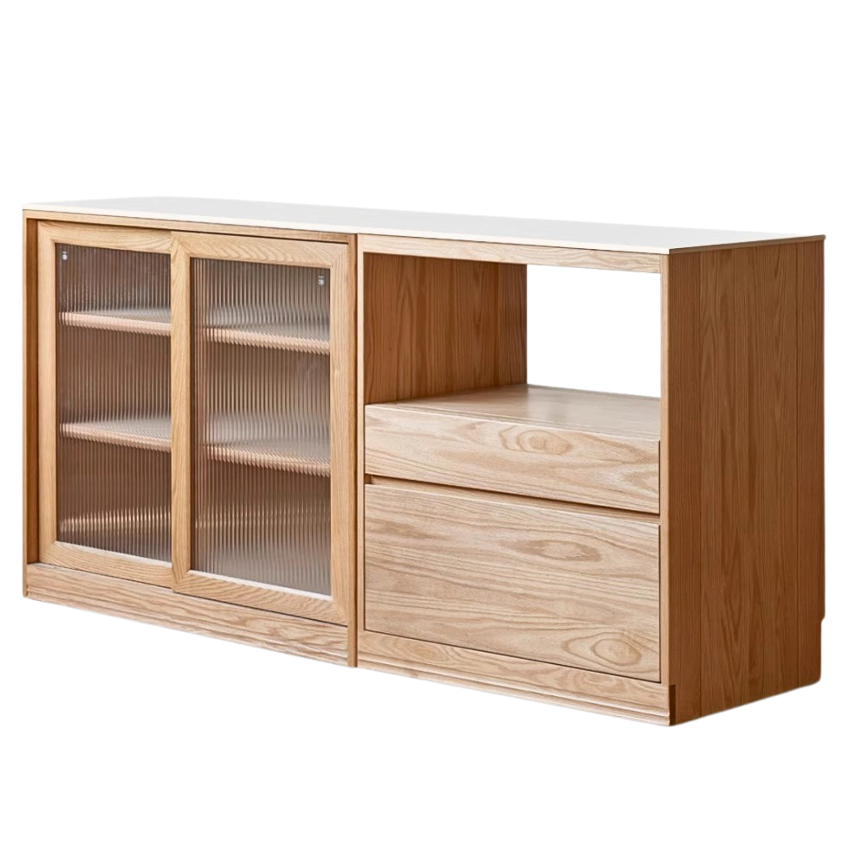 Oak solid wood sideboard combination storage cabinet multi-functional locker,