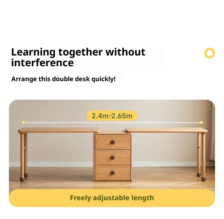 Beech Solid Wood Сhildren's Double Desk