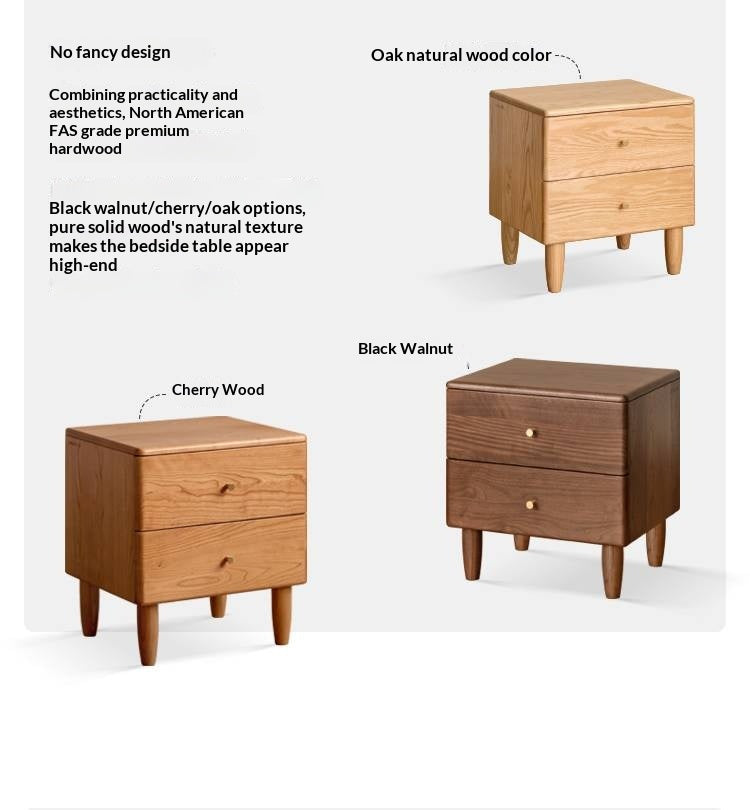 Black Walnut Solid Wood Italian Light Luxury Style Nightstand