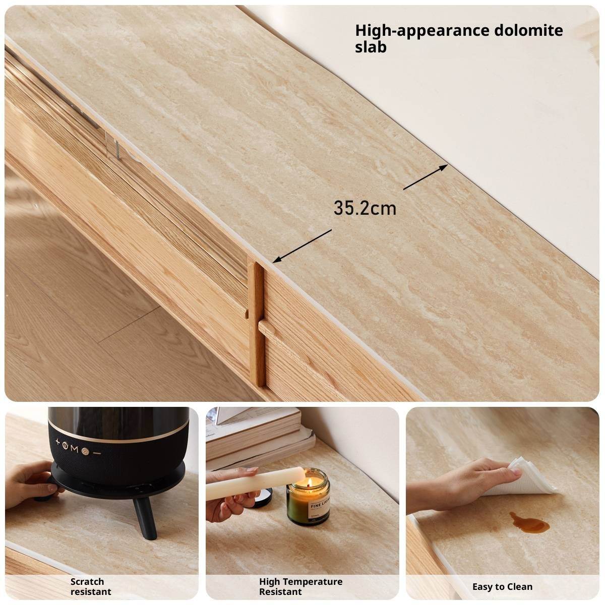 Oak Solid Wood Modern Minimalist TV Cabinet