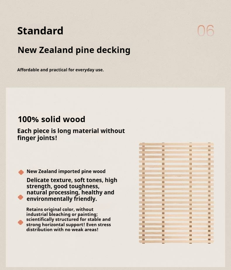 Beech Solid Wood Genuine Leather Soft Headboard Bed