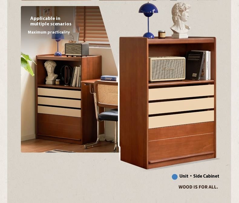 Poplar Solid Wood Antique Style Side Cabinet