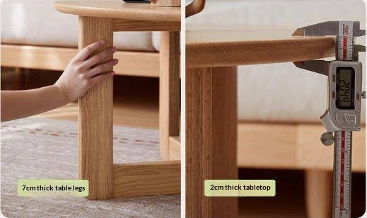 Oak Solid Wood Modern Round Coffee Table