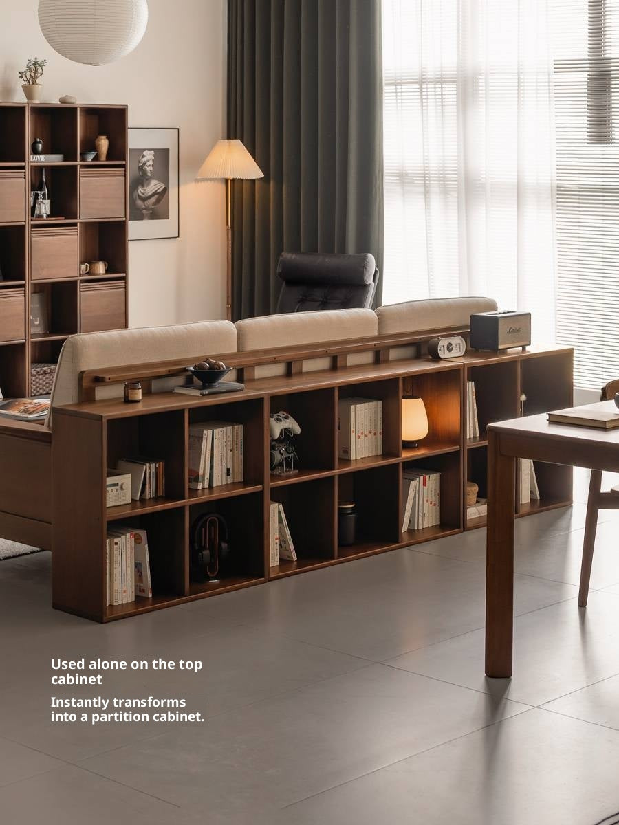 Sandalwood Solid Wood Light Luxury Style Bookshelf