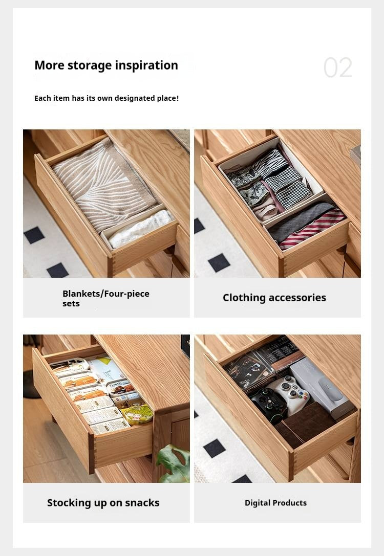 Ash Solid Wood Modern Drawer Cabinet