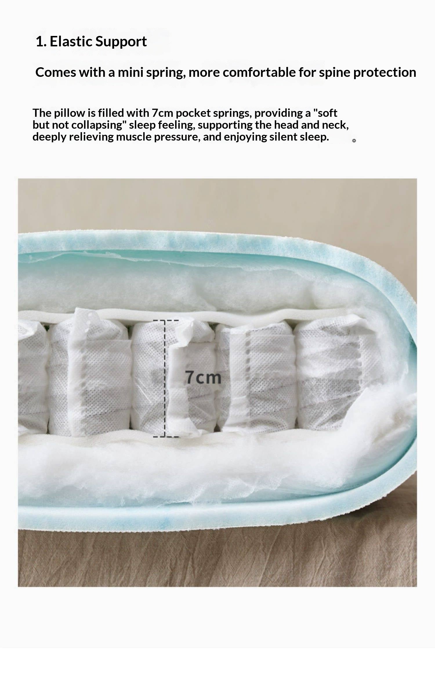 Natural Latex Sleep Pillow with Neck Support Design