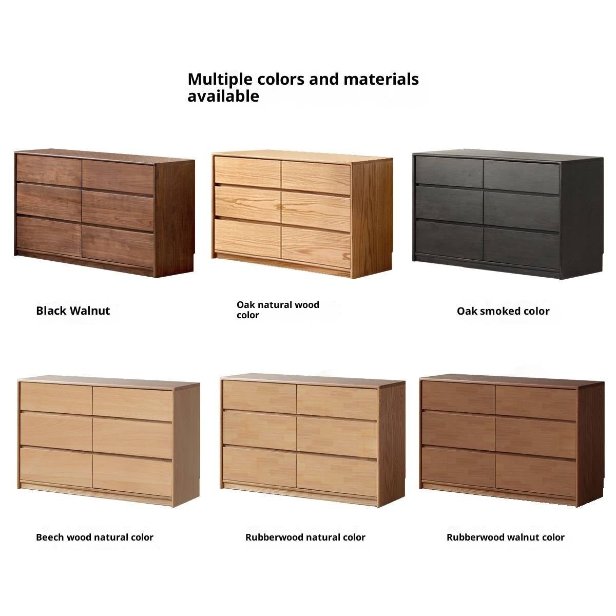 Oak Solid Wood Modern Drawer Cabinet