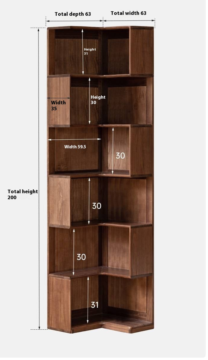 Black Walnut Solid Wood Corner Storage Cabinet