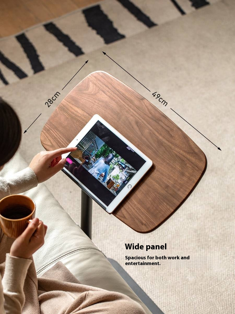 Black Walnut Solid Wood Liftable Rotating Side Table