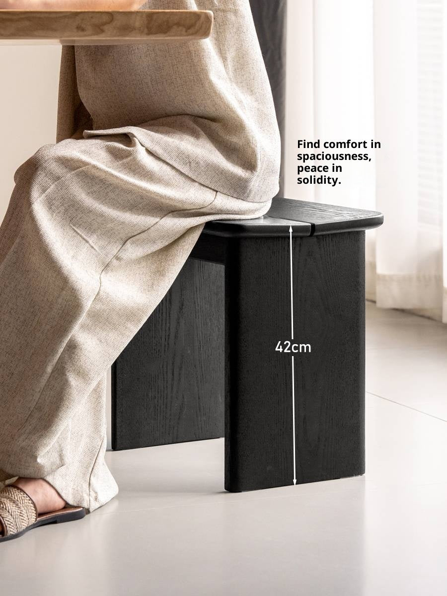 Ash Solid Wood Wabi-Sabi Style Square Chairs