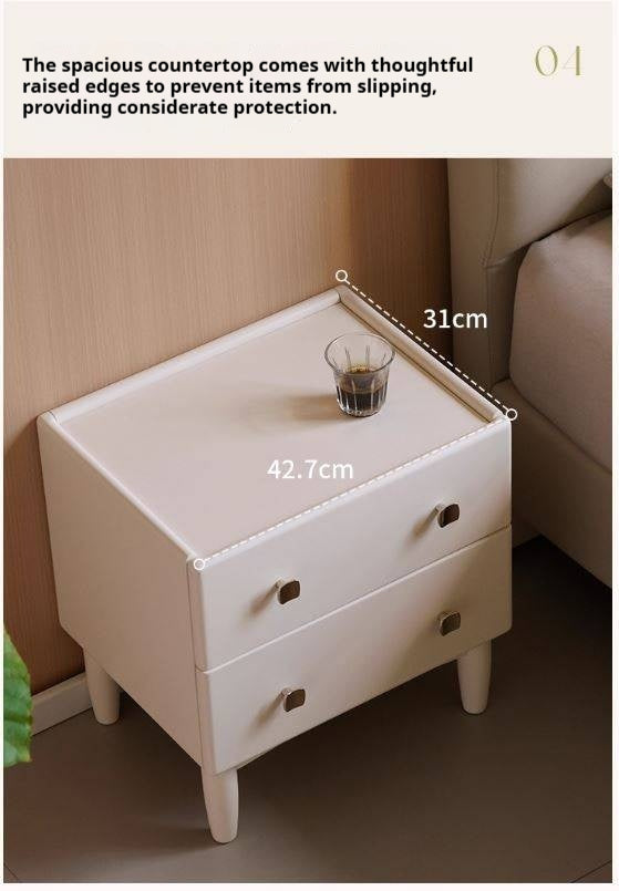 Solid Rubberwood Modern Nightstand